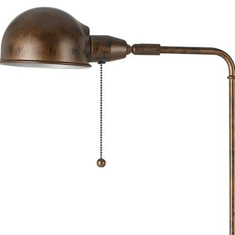 Home Outfitters 58" Rusted Adjustable Traditional Shaped Floor Lamp With Rust Dome Shade