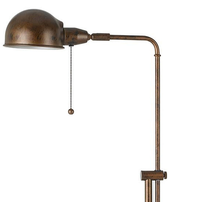 Home Outfitters 58" Rusted Adjustable Traditional Shaped Floor Lamp With Rust Dome Shade