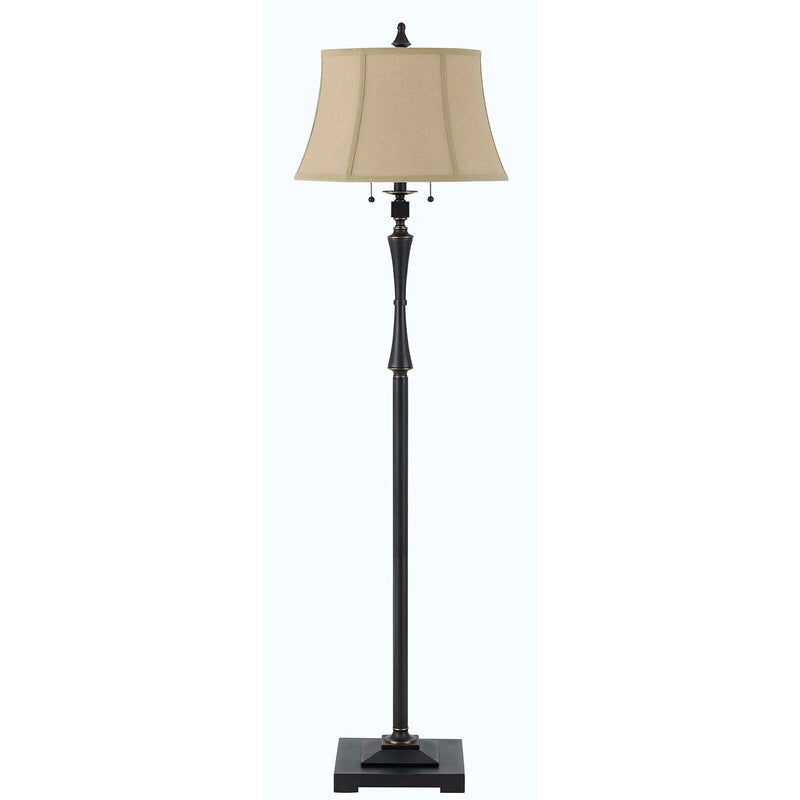 Home Outfitters 61" Bronze Two Light Traditional Shaped Floor Lamp With Brown Square Shade