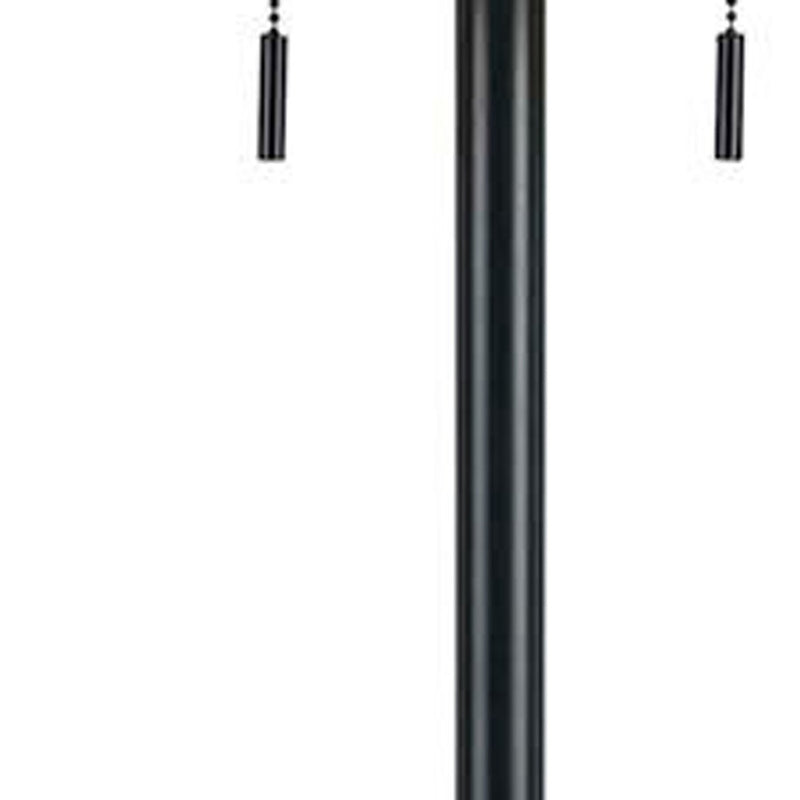 Home Outfitters 59" Bronze Two Light Traditional Shaped Floor Lamp With Brown Rectangular Shade