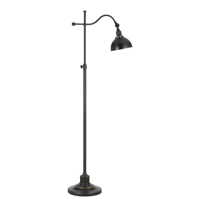 Home Outfitters 60" Bronze Adjustable Traditional Shaped Floor Lamp With Black Dome Shade