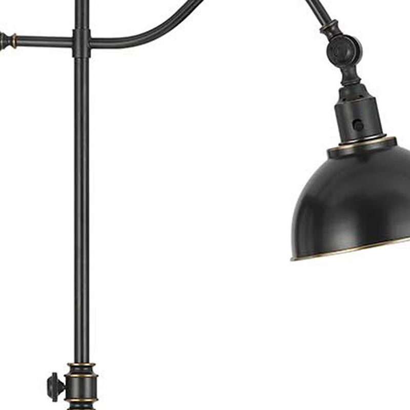 Home Outfitters 60" Bronze Adjustable Traditional Shaped Floor Lamp With Black Dome Shade