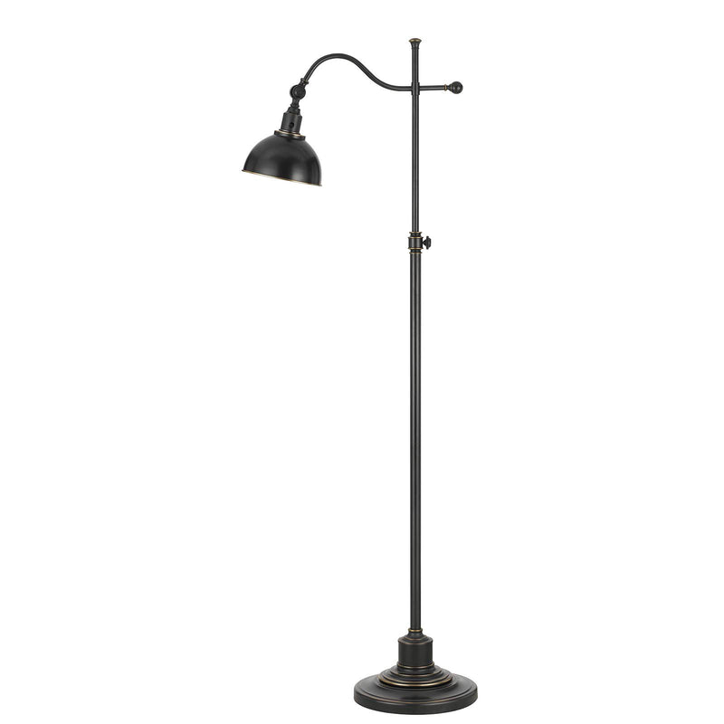 Home Outfitters 60" Bronze Adjustable Traditional Shaped Floor Lamp With Black Dome Shade