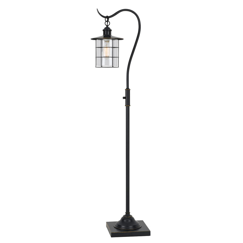 Home Outfitters 60" Bronze Traditional Shaped Floor Lamp With Bronze Transparent Glass Drum Shade