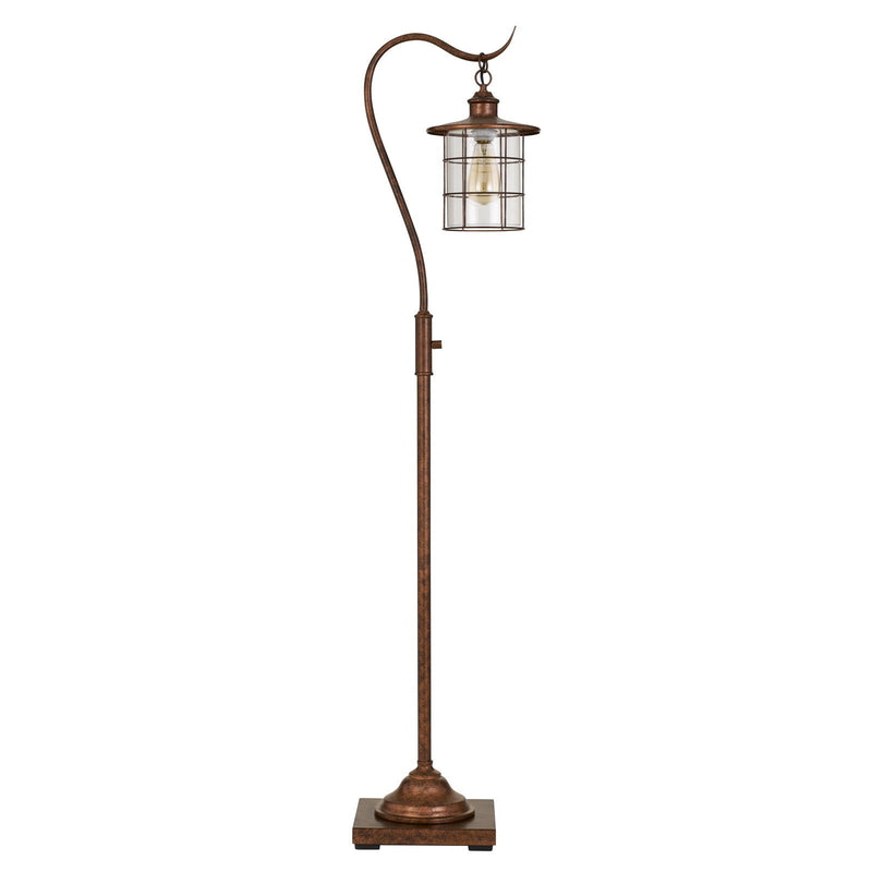 Home Outfitters 60" Rusted Traditional Shaped Floor Lamp With Rust Transparent Glass Drum Shade