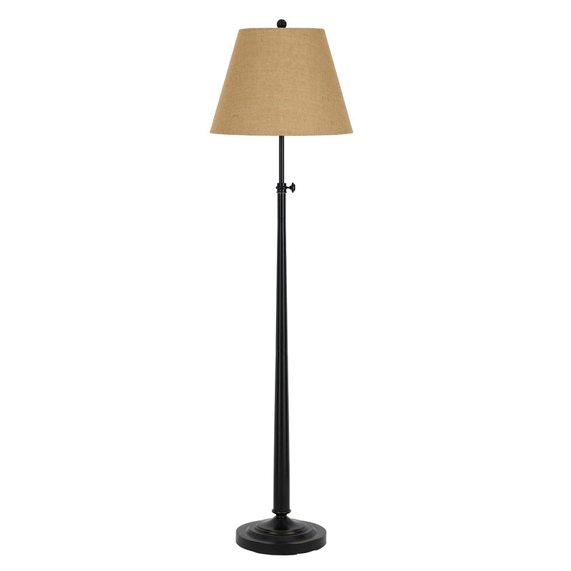 Home Outfitters 65" Bronze Adjustable Traditional Shaped Floor Lamp With Brown Empire Shade