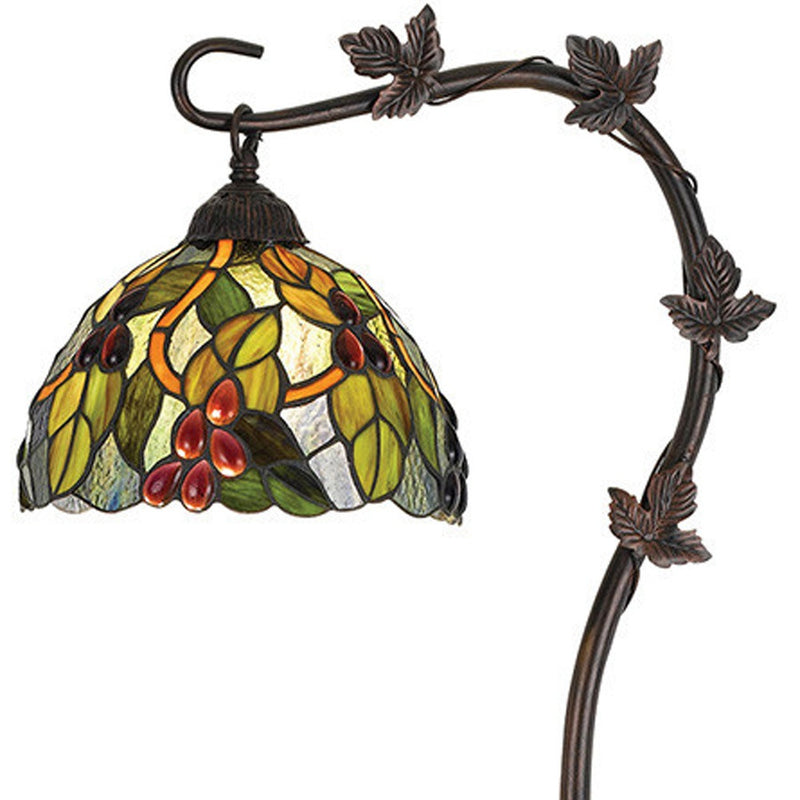 Home Outfitters 61" Bronze Traditional Shaped Floor Lamp With Green Yellow Dome Shade