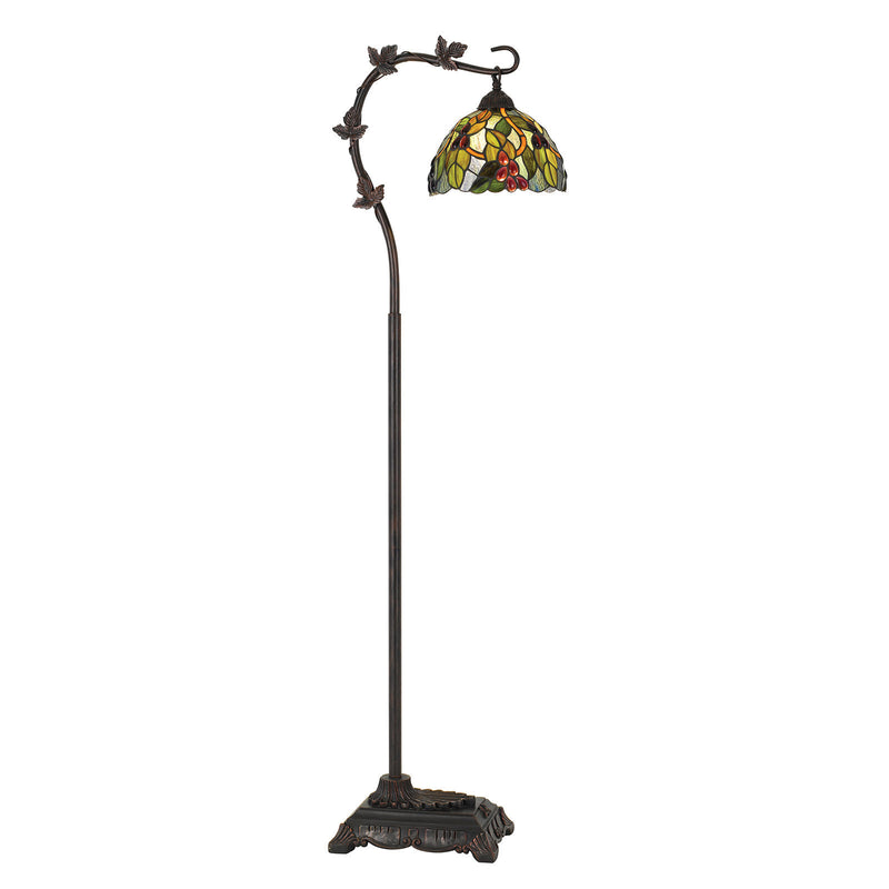 Home Outfitters 61" Bronze Traditional Shaped Floor Lamp With Green Yellow Dome Shade