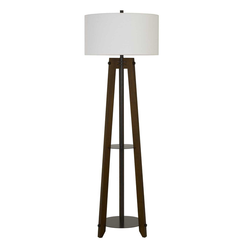 Home Outfitters 65" Brown Tripod Floor Lamp With White Rectangular Shade