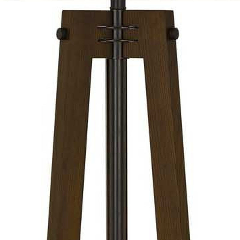 Home Outfitters 65" Brown Tripod Floor Lamp With White Rectangular Shade