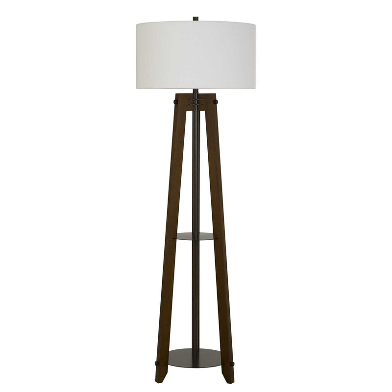 Home Outfitters 65" Brown Tripod Floor Lamp With White Rectangular Shade