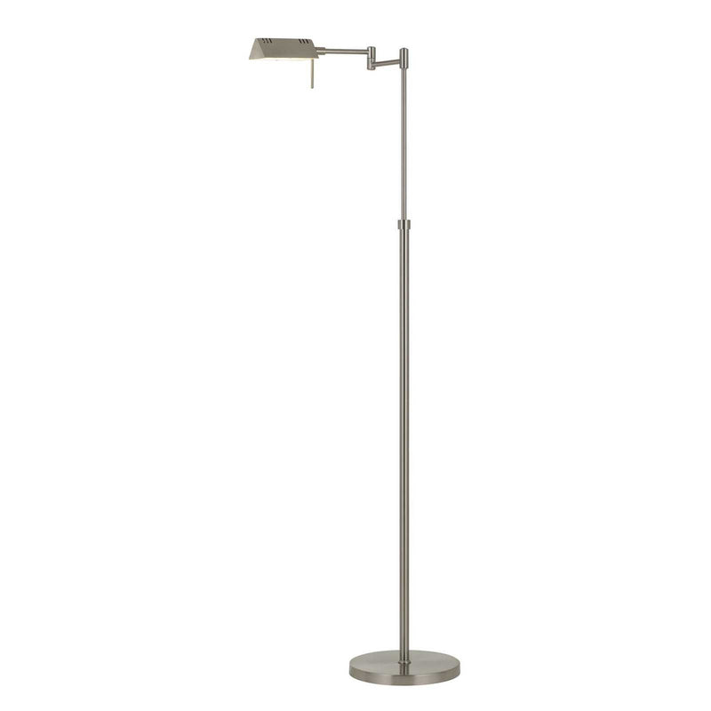 Home Outfitters 61" Nickel Adjustable Swing Arm Floor Lamp