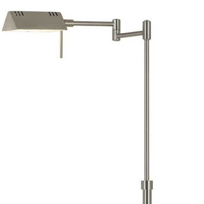 Home Outfitters 61" Nickel Adjustable Swing Arm Floor Lamp