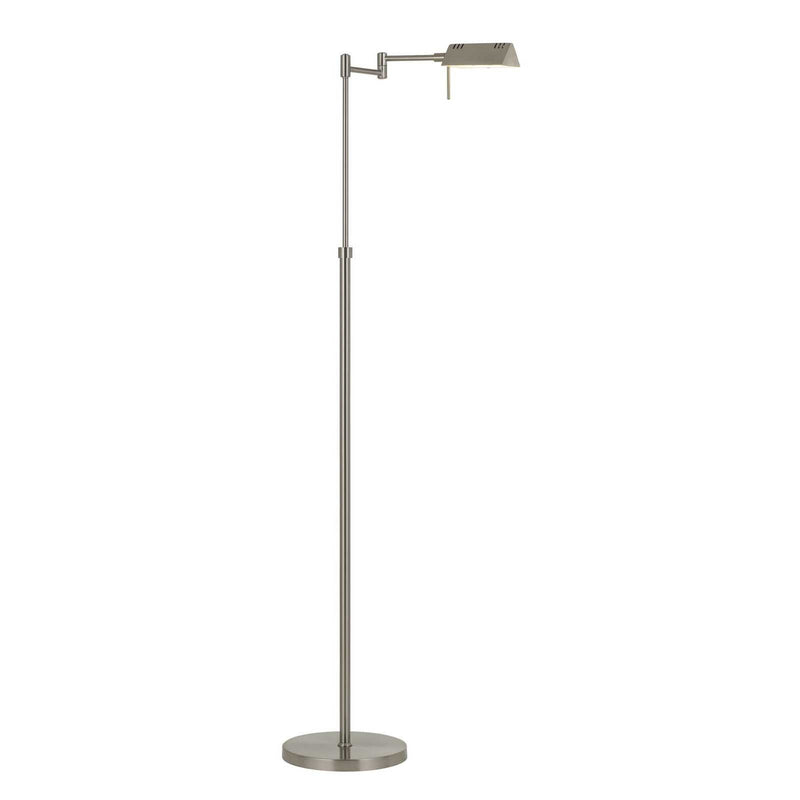 Home Outfitters 61" Nickel Adjustable Swing Arm Floor Lamp