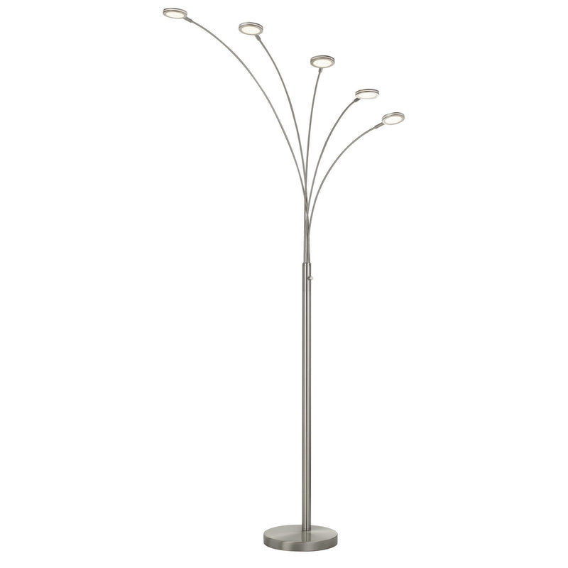 Home Outfitters 72" Nickel Five Light Led Arc Floor Lamp