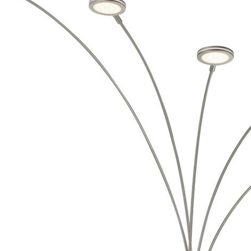 Home Outfitters 72" Nickel Five Light Led Arc Floor Lamp