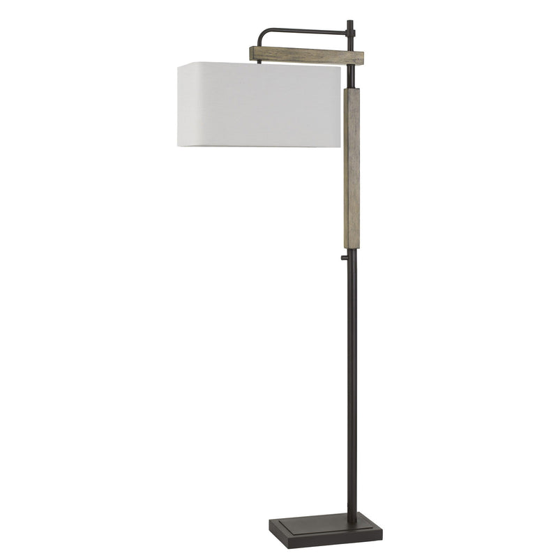 Home Outfitters 64" Bronze Traditional Shaped Floor Lamp With White Rectangular Shade