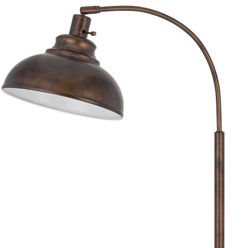 Home Outfitters 61" Rusted Traditional Shaped Floor Lamp With Rust Dome Shade