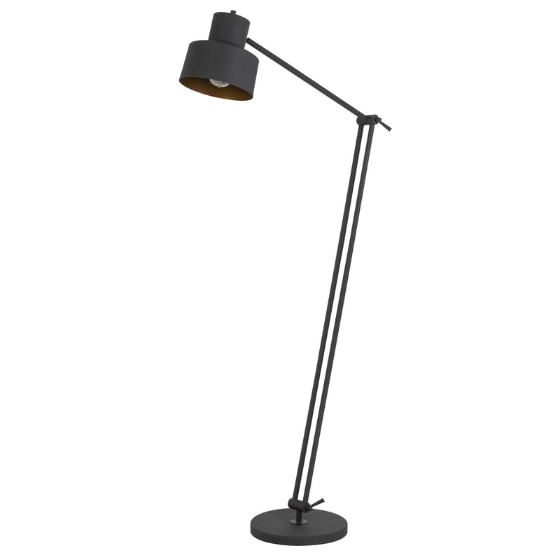 Home Outfitters 65" Black Adjustable Traditional Shaped Floor Lamp With Black Dome Shade