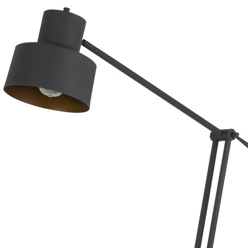 Home Outfitters 65" Black Adjustable Traditional Shaped Floor Lamp With Black Dome Shade