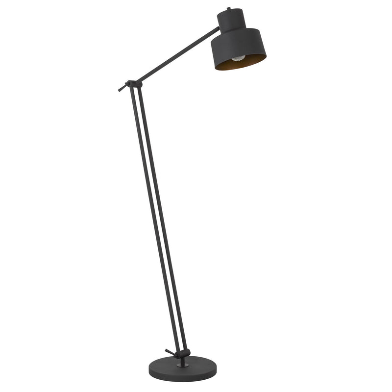 Home Outfitters 65" Black Adjustable Traditional Shaped Floor Lamp With Black Dome Shade