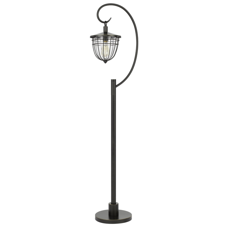 Home Outfitters 63" Bronze Traditional Shaped Floor Lamp With Bronze Transparent Glass Dome Shade