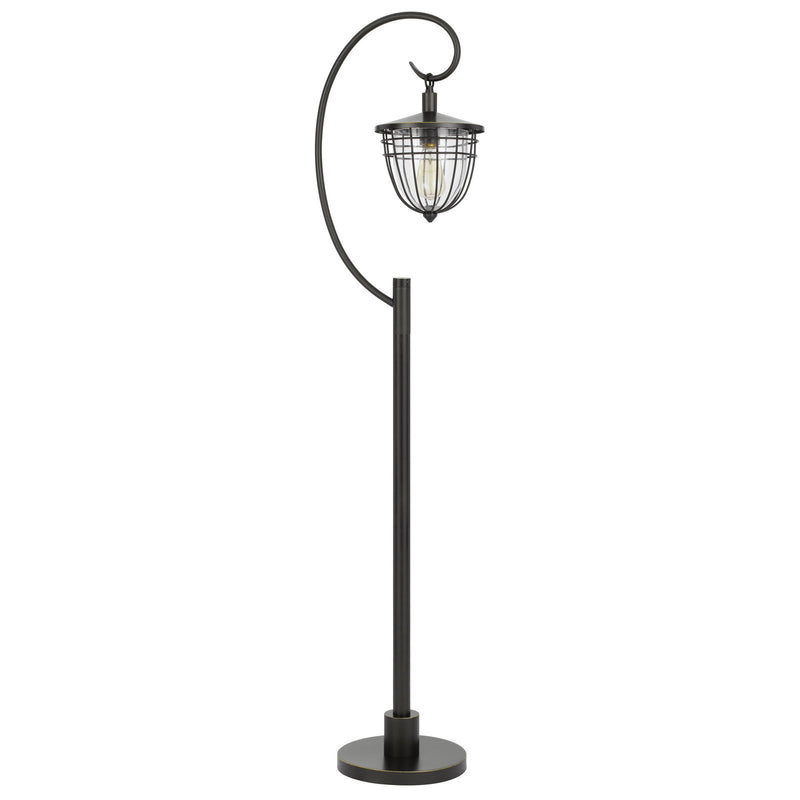 Home Outfitters 63" Bronze Traditional Shaped Floor Lamp With Bronze Transparent Glass Dome Shade