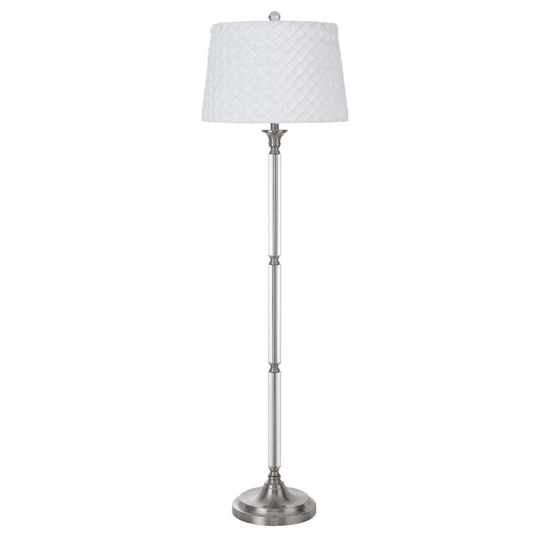 Home Outfitters 60" Nickel Traditional Shaped Floor Lamp With White Square Shade