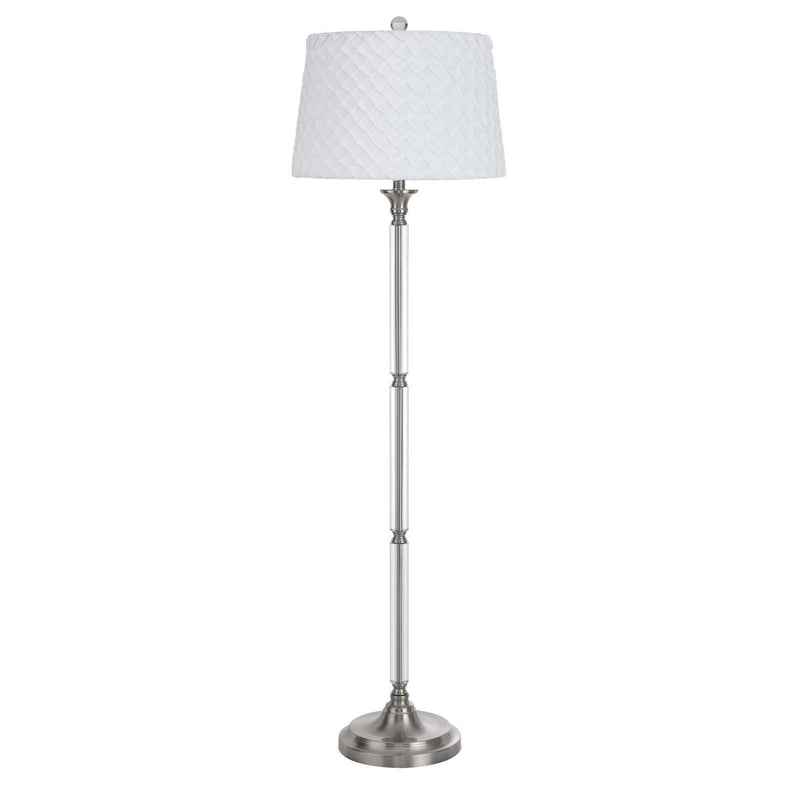 Home Outfitters 60" Nickel Traditional Shaped Floor Lamp With White Square Shade