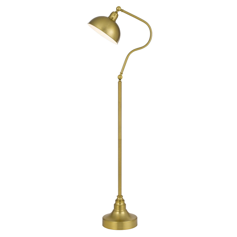 Home Outfitters 60" Brass Traditional Shaped Floor Lamp With Antiqued Brass Dome Shade