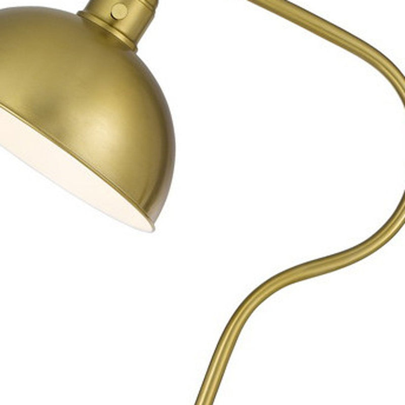 Home Outfitters 60" Brass Traditional Shaped Floor Lamp With Antiqued Brass Dome Shade