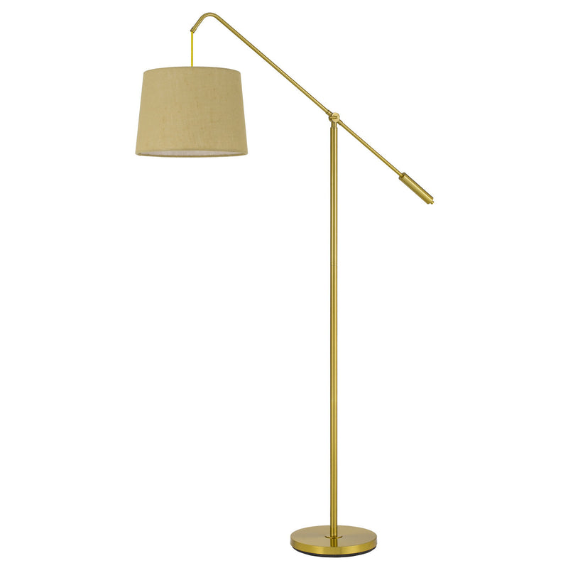 Home Outfitters 68" Brass Adjustable Traditional Shaped Floor Lamp With Antiqued Brass Drum Shade