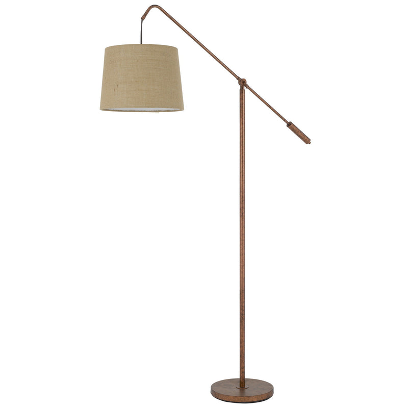 Home Outfitters 68" Rusted Adjustable Traditional Shaped Floor Lamp With Rust Drum Shade