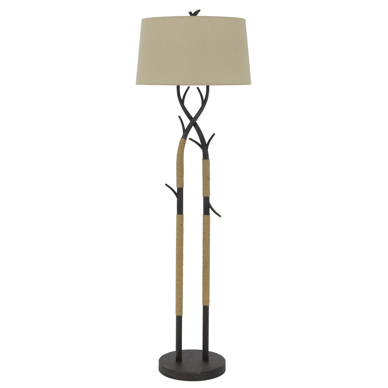 Home Outfitters 55" Black Traditional Shaped Floor Lamp With Tan Rectangular Shade