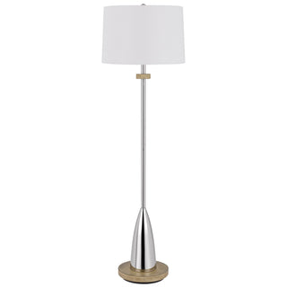 Home Outfitters 61" Chrome Traditional Shaped Floor Lamp With White Square Shade