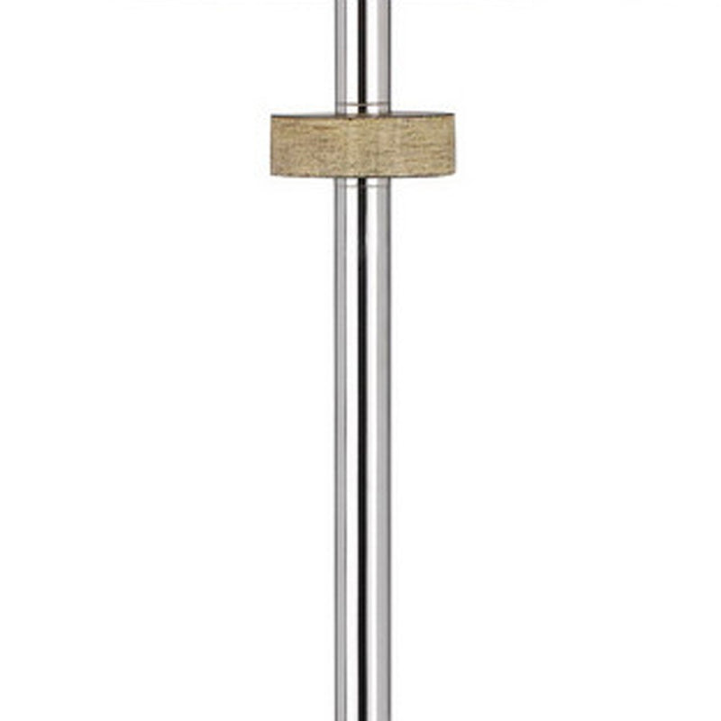 Home Outfitters 61" Chrome Traditional Shaped Floor Lamp With White Square Shade