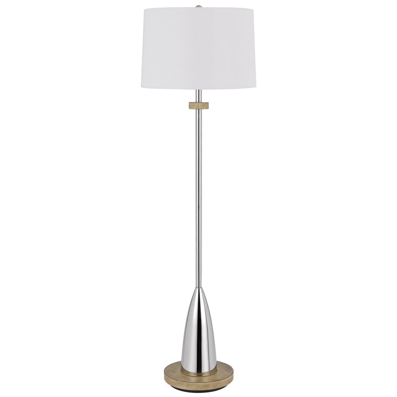 Home Outfitters 61" Chrome Traditional Shaped Floor Lamp With White Square Shade