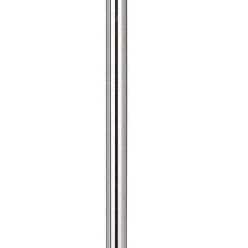 Home Outfitters 61" Chrome Tray Table Floor Lamp With White Square Shade