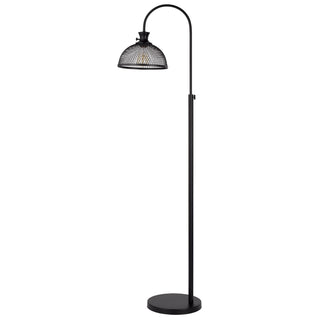Home Outfitters 61" Black Adjustable Traditional Shaped Floor Lamp With Bronze Dome Shade