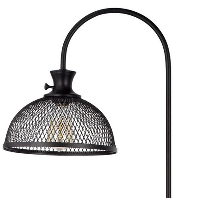 Home Outfitters 61" Black Adjustable Traditional Shaped Floor Lamp With Bronze Dome Shade