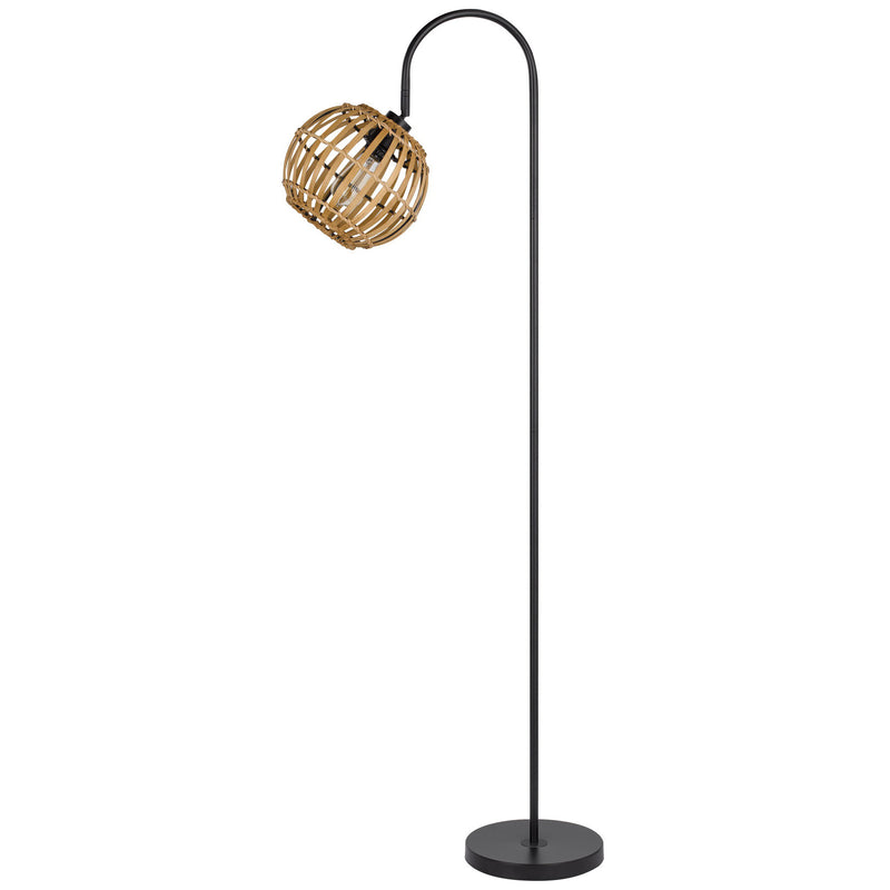 Home Outfitters 63" Black Traditional Shaped Floor Lamp With Brown Globe Shade