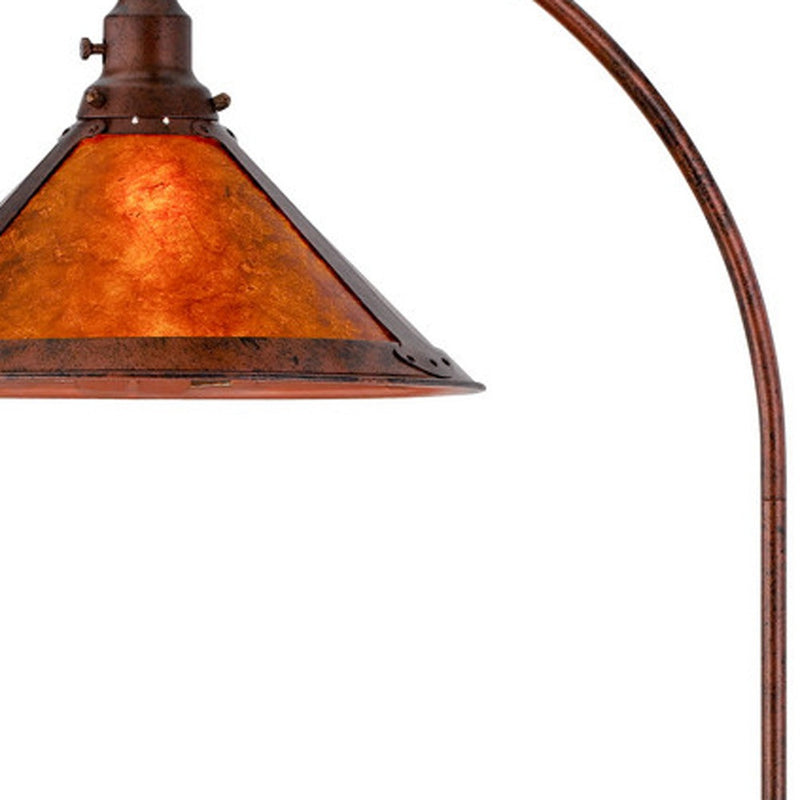 Home Outfitters 65" Rusted Traditional Shaped Floor Lamp With Rust Empire Shade