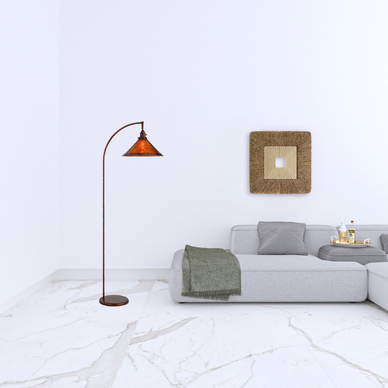 Home Outfitters 65" Rusted Traditional Shaped Floor Lamp With Rust Empire Shade