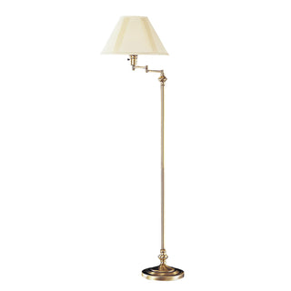 Home Outfitters 59" Bronze Swing Arm Floor Lamp With Beige Empire Shade