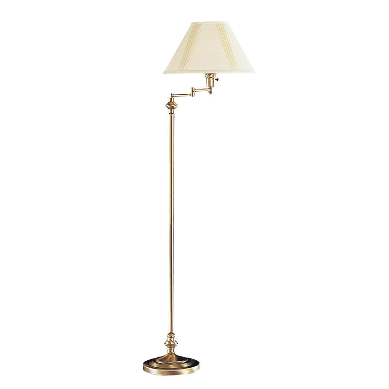 Home Outfitters 59" Bronze Swing Arm Floor Lamp With Beige Empire Shade