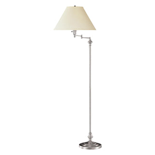 Home Outfitters 59" Nickel Swing Arm Floor Lamp With Beige Empire Shade