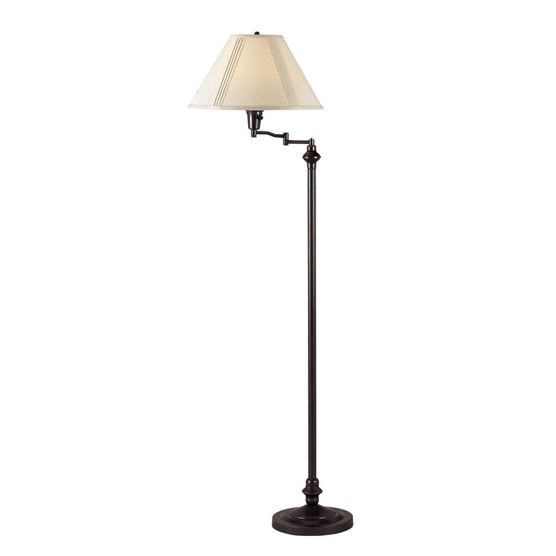 Home Outfitters 59" Bronze Swing Arm Floor Lamp With Beige Empire Shade