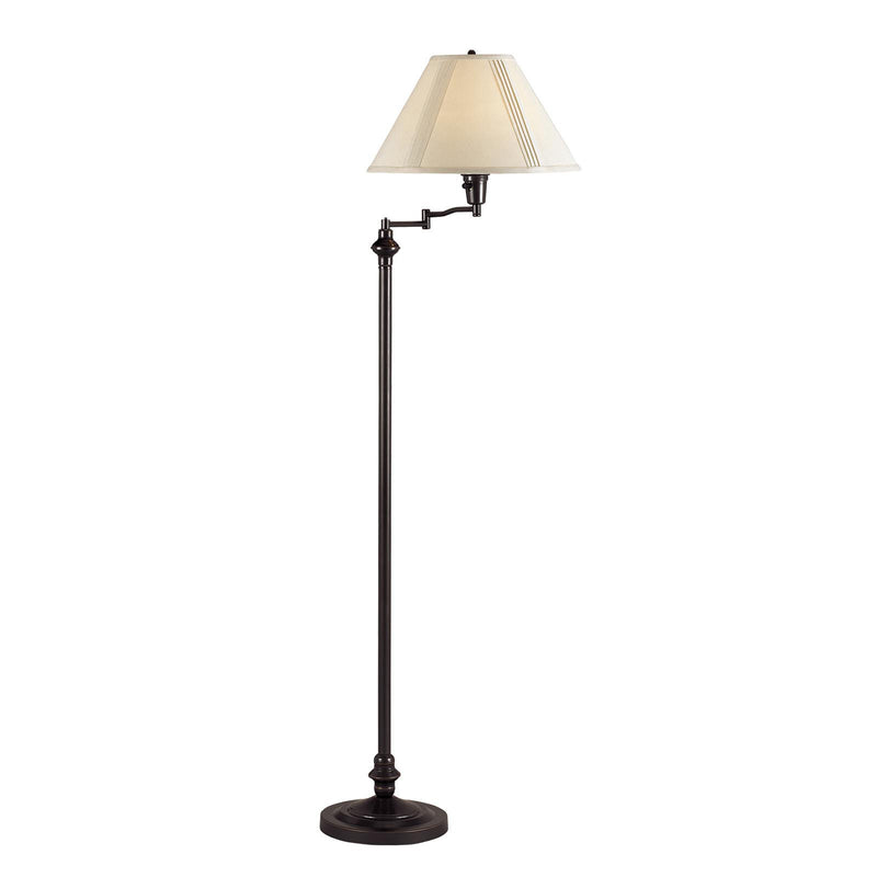 Home Outfitters 59" Bronze Swing Arm Floor Lamp With Beige Empire Shade
