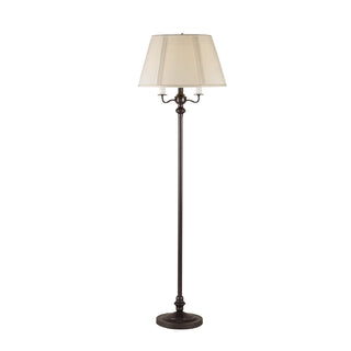Home Outfitters 60" Bronze Four Light Traditional Shaped Floor Lamp With Beige Square Shade