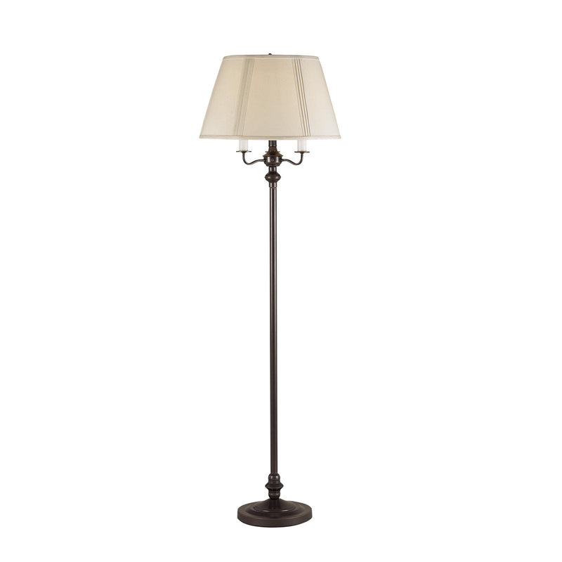 Home Outfitters 60" Bronze Four Light Traditional Shaped Floor Lamp With Beige Square Shade